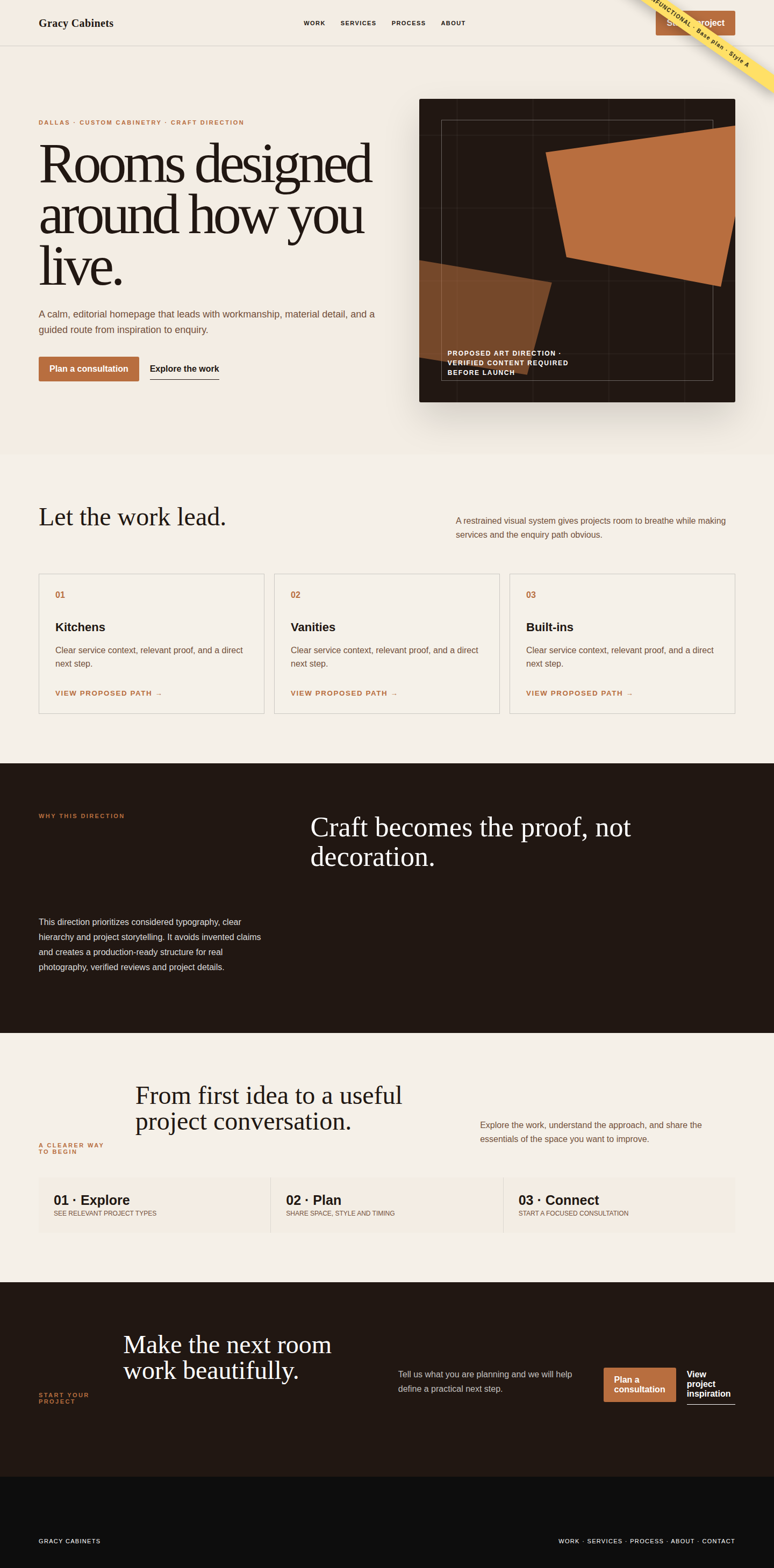 Gracy Cabinets Base A - Craft full homepage concept